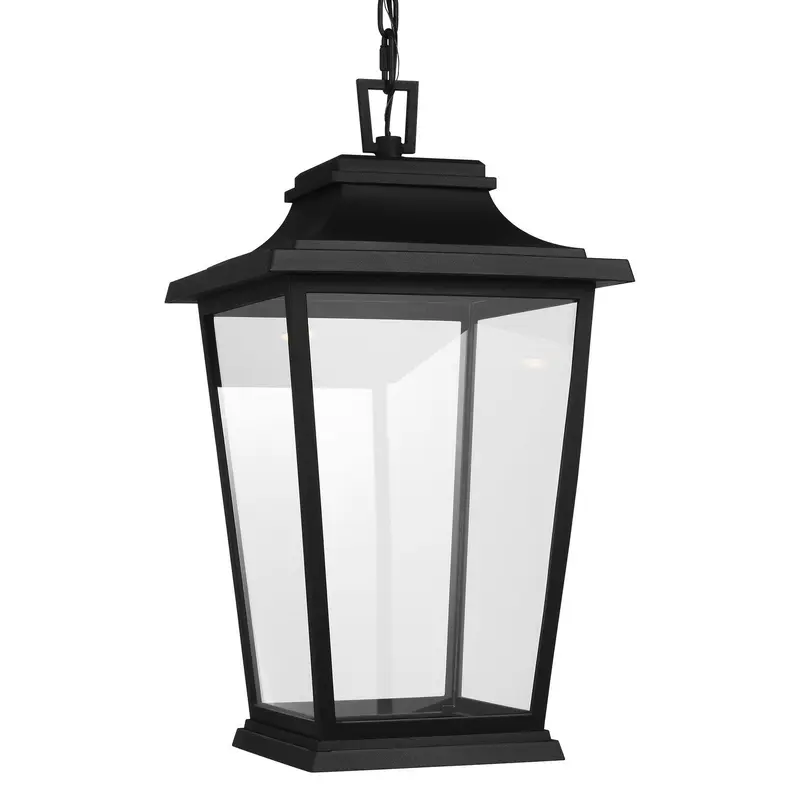 Warren LED Hanging Lantern Textured Black
