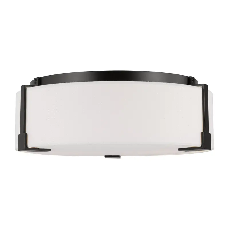 Bergen Two Light Flush Mount Aged Iron