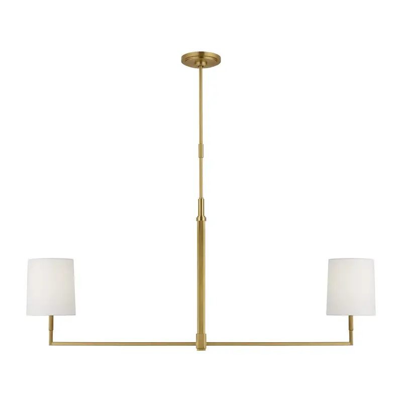 Danica Two Light Linear Chandelier Burnished Brass