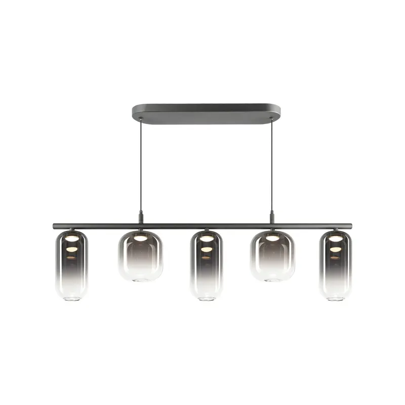 Refrax Five Light Chandelier Matte Black