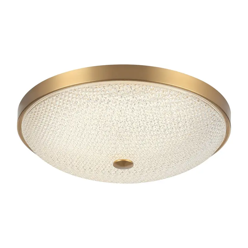 Bella One Light Flush Mount Aged Gold Brass