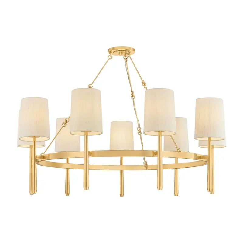 Bridgeton Nine Light Chandelier Aged Brass