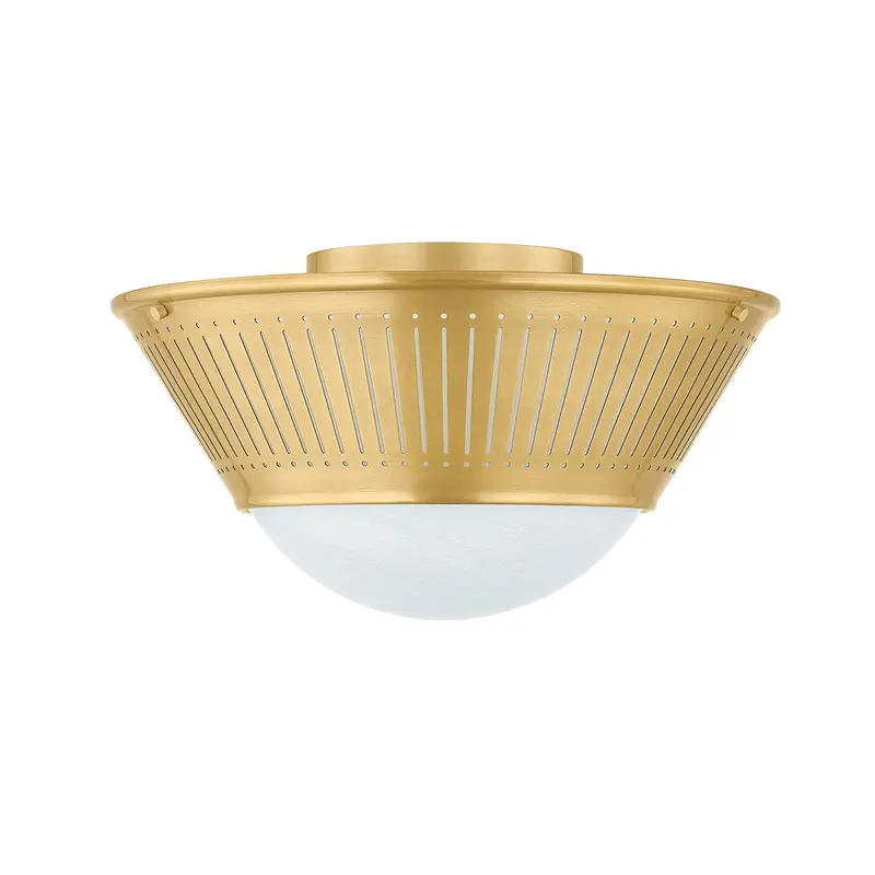 Elsmere One Light Flush Mount Aged Brass