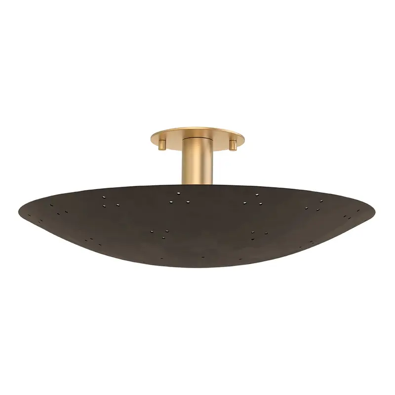 Bern Three Light Flush Mount Vintage Brass/Bronze