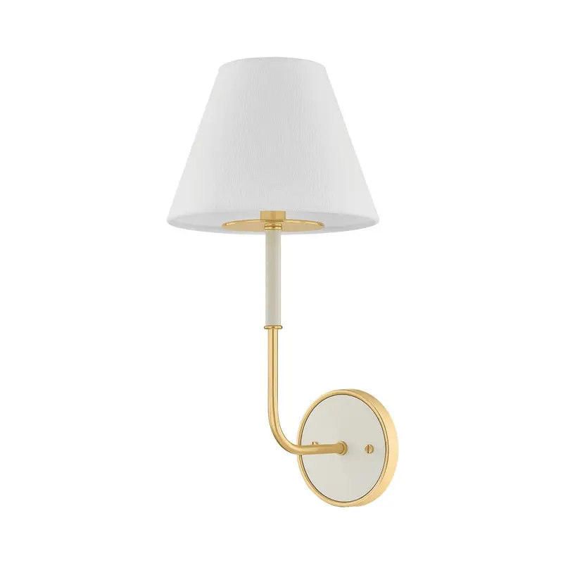 Wedgewood One Light Wall Sconce Aged Brass/Off-White