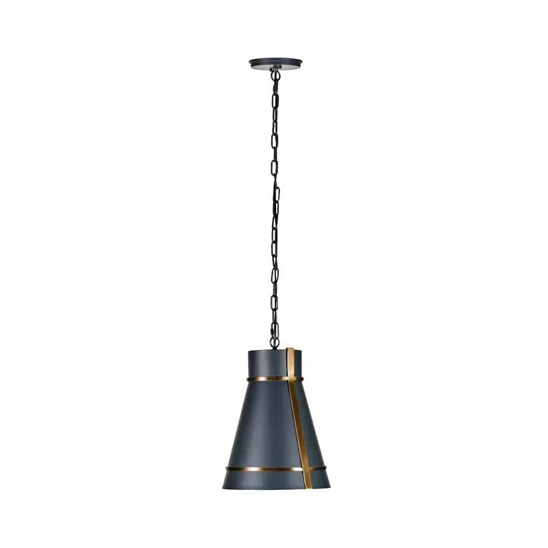 Brasserie One Light Mini Pendant Blackened Zinc/Heritage Bronze