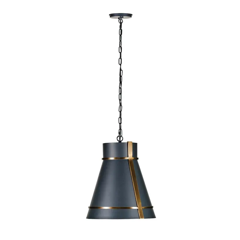 Brasserie One Light Pendant Blackened Zinc/Heritage Bronze
