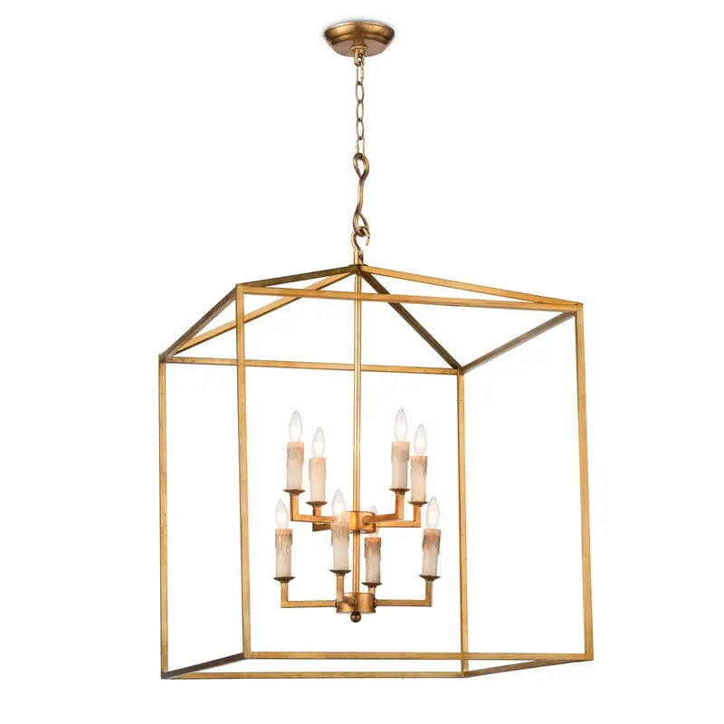 Cape Eight Light Lantern Antique Gold