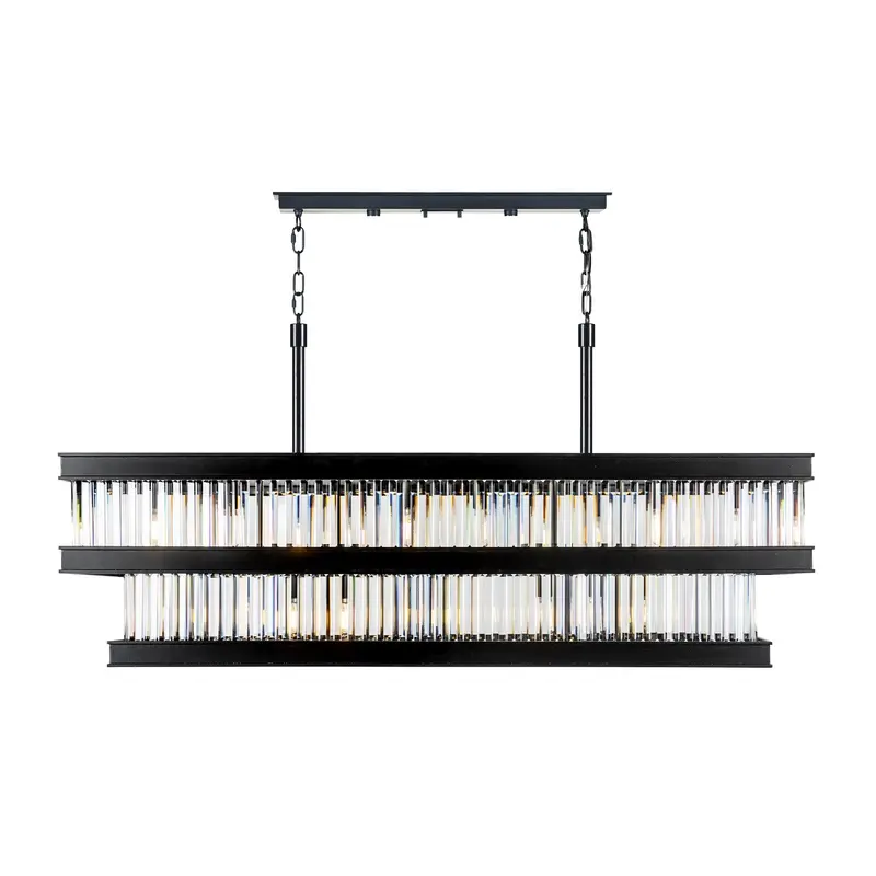 Double Take Six Light Linear Pendant Heritage Black