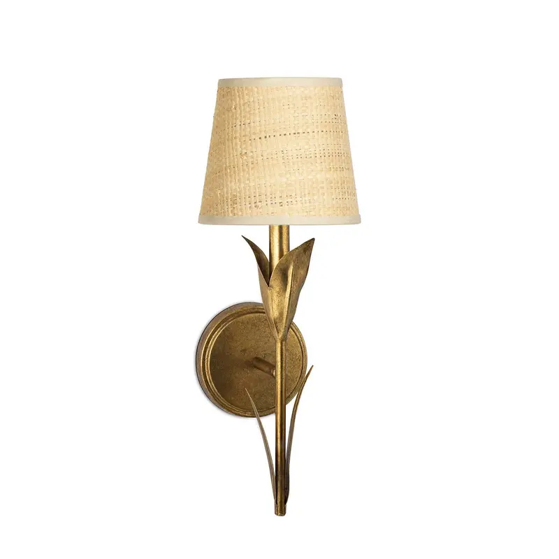 River Reed One Light Wall Sconce Antique Gold Leaf