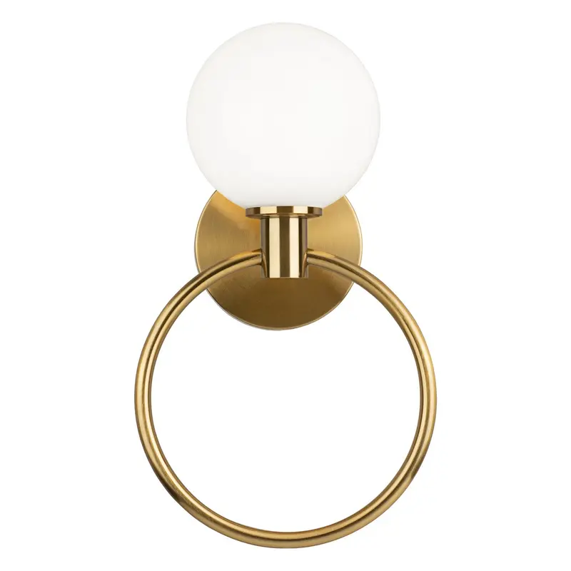 Averley One Light Wall Sconce Aged Gold Brass