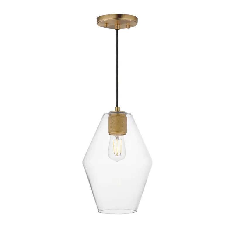 Geode One Light Mini Pendant Natural Aged Brass