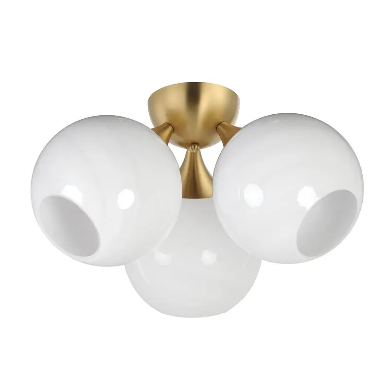 Neve Three Light Semi Flush Mount Natural Aged Brass