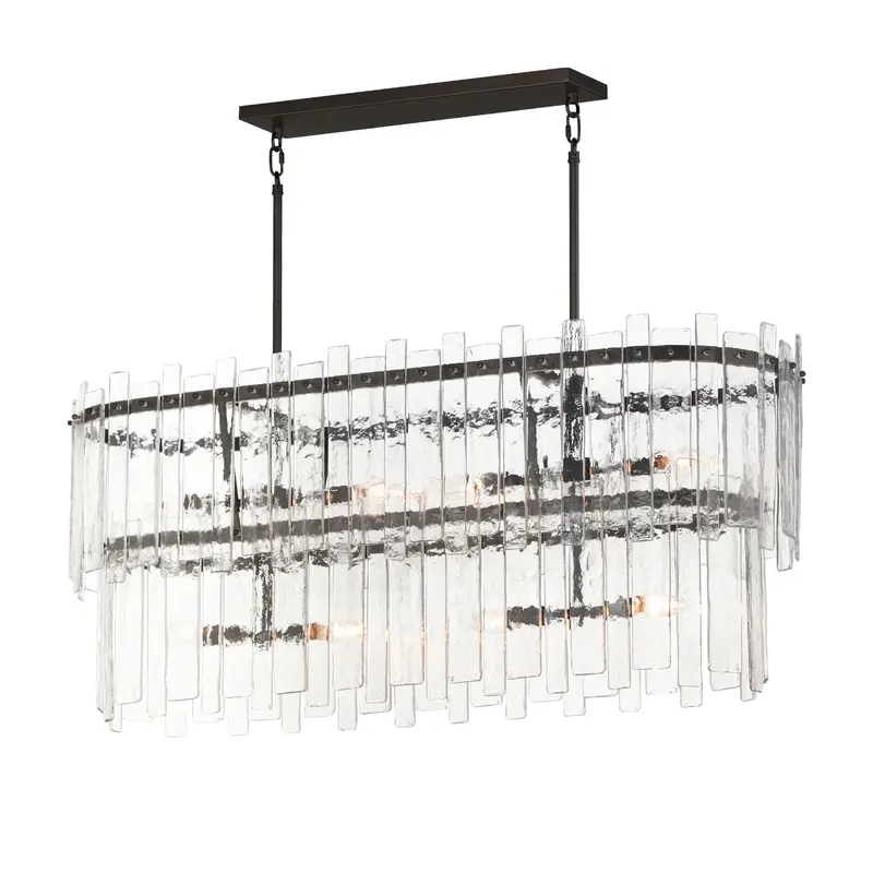 Warren Eight Light Linear Pendant Dark Bronze