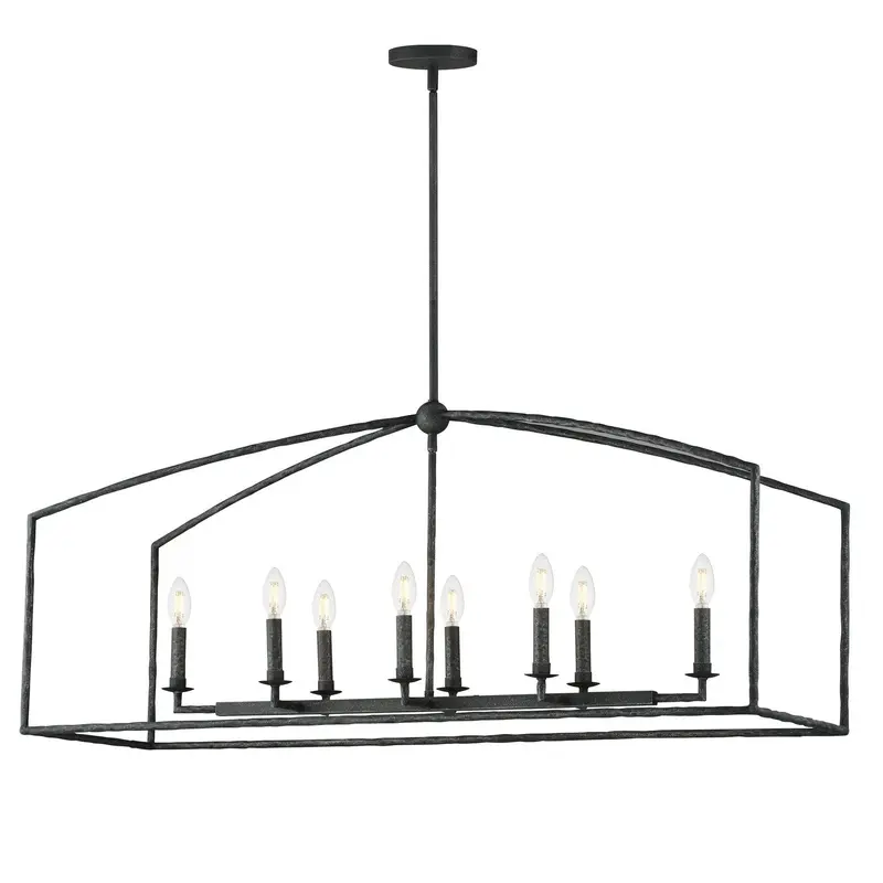 Martel Eight Light Linear Pendant Blacksmith