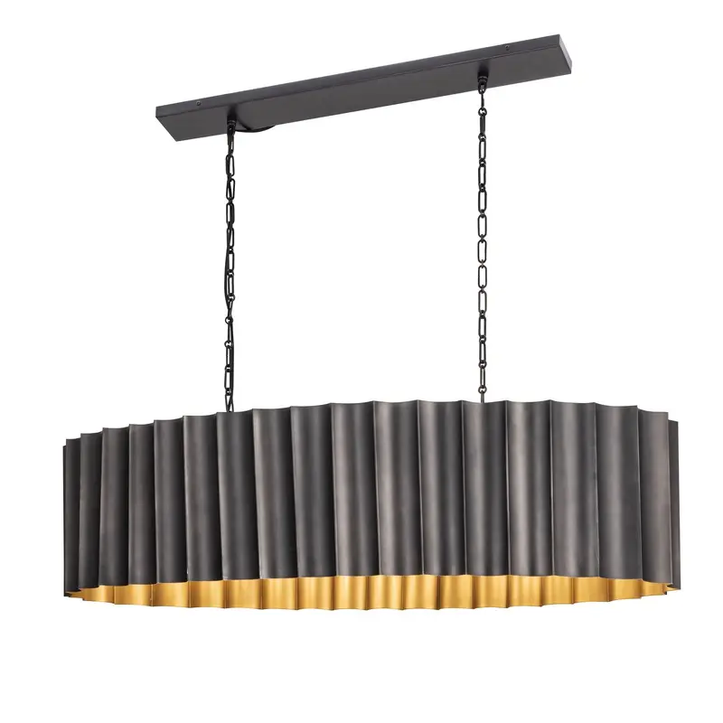 Allegra Five Light Linear Pendant Gunmetal / Gold
