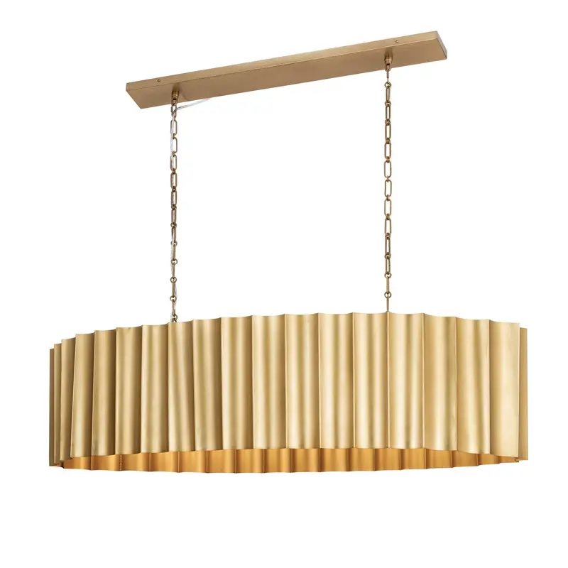 Allegra Five Light Linear Pendant Weathered Brass