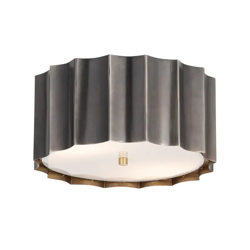 Allegra Two Light Flush Mount Gunmetal / Gold