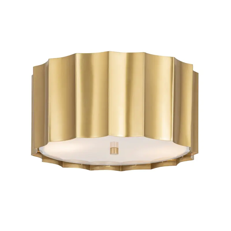 Allegra Two Light Flush Mount Weathered Brass