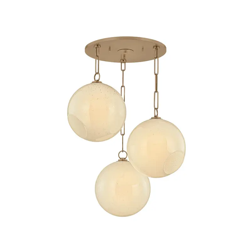 Bramble Three Light Chandelier Patina Brass