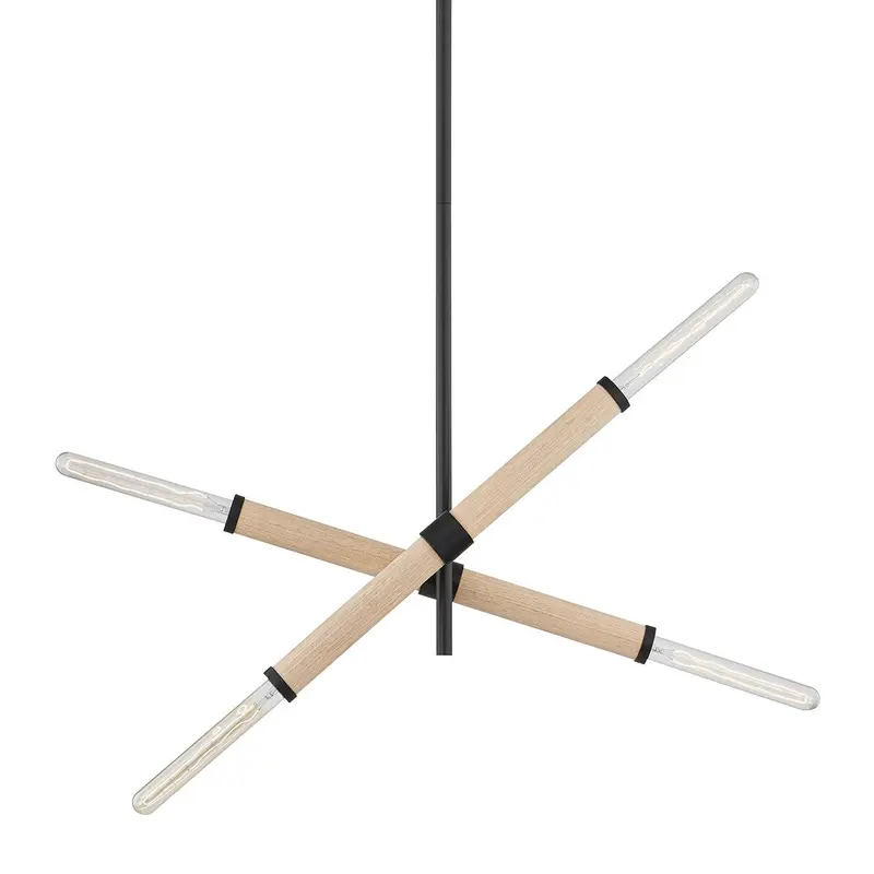 Cruiz Four Light Island Pendant Soft Black