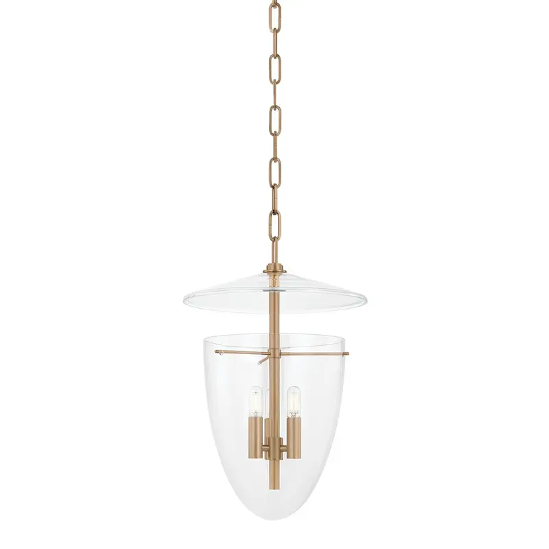 Tully Three Light Lantern Patina Brass