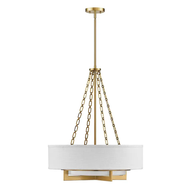Brentwood Four Light Pendant Warm Brass