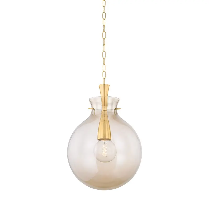 Benita One Light Pendant Aged Brass