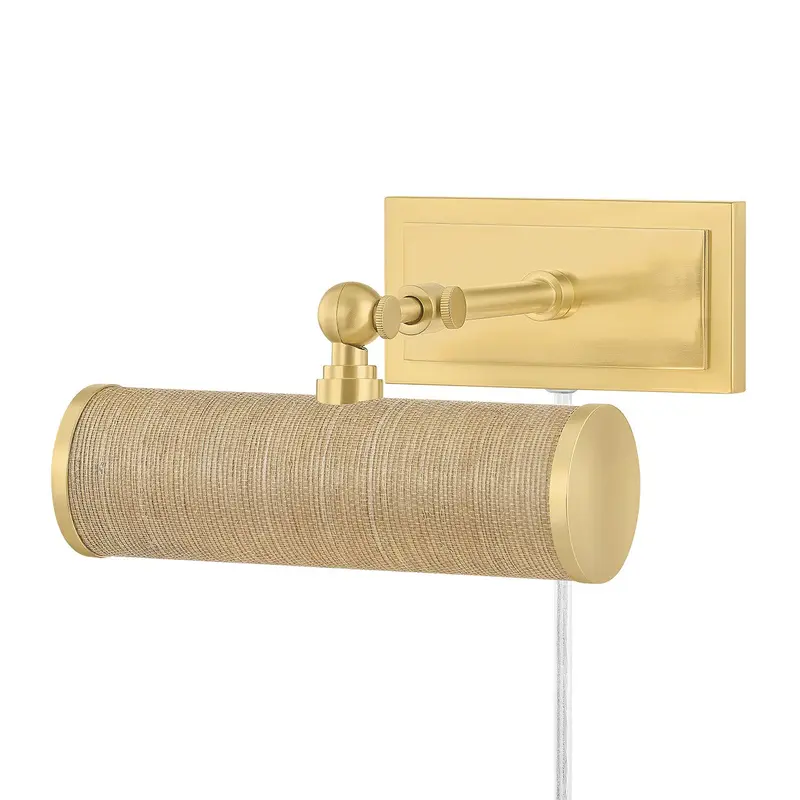 Holly One Light Picture Light Aged Brass/Grasscloth