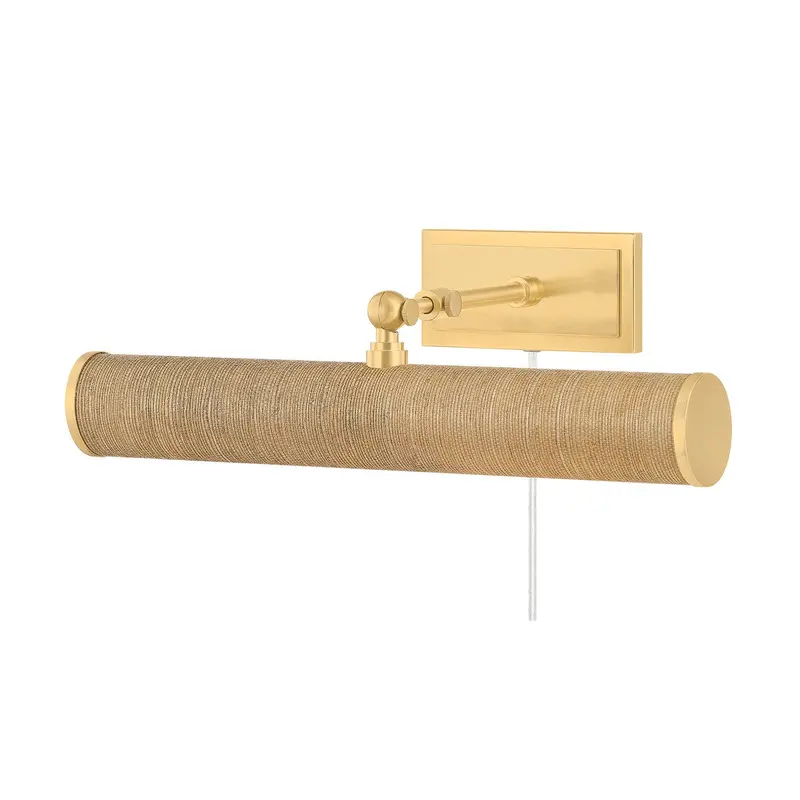 Holly Two Light Picture Light Aged Brass/Grasscloth