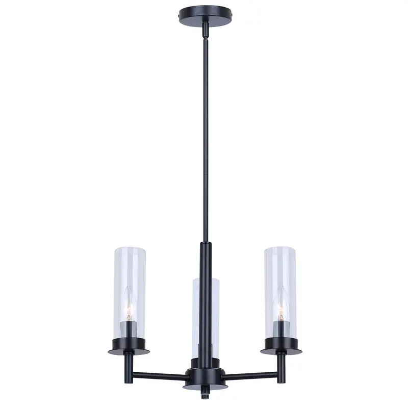 Benson Three Light Chandelier Black