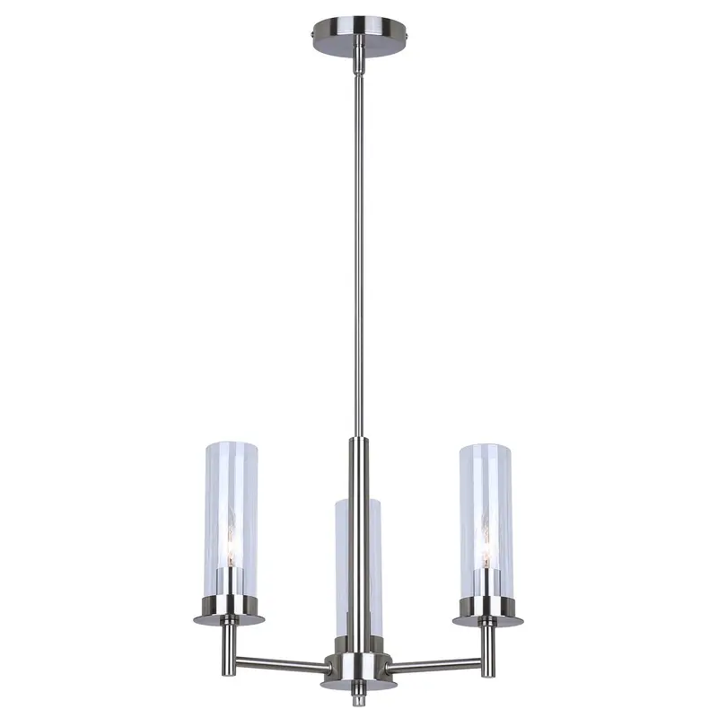 Benson Three Light Chandelier Brushed Nickel