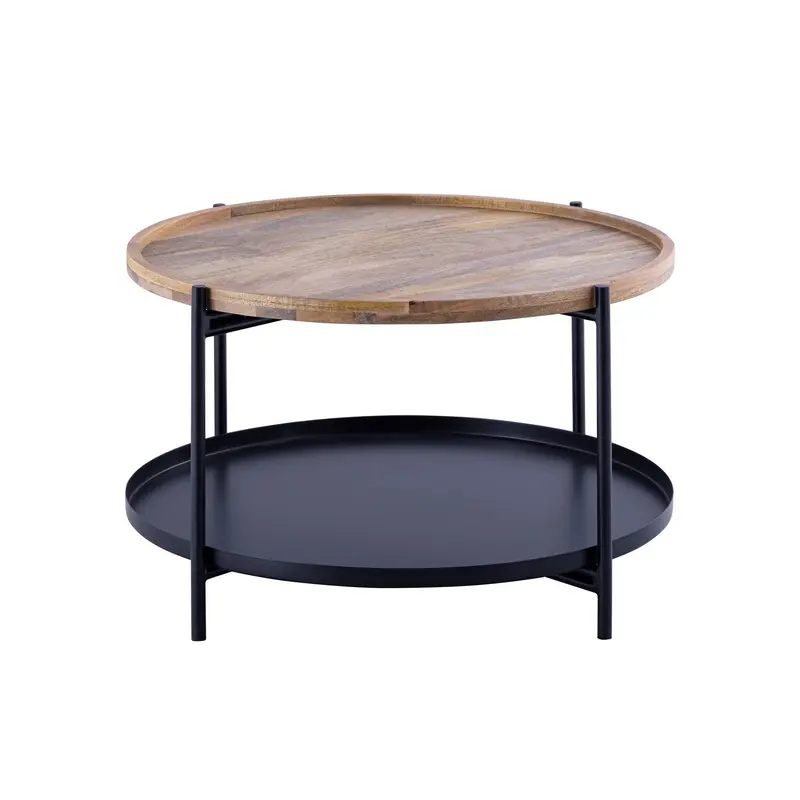 Calin Coffee Table Black With Natural Wood