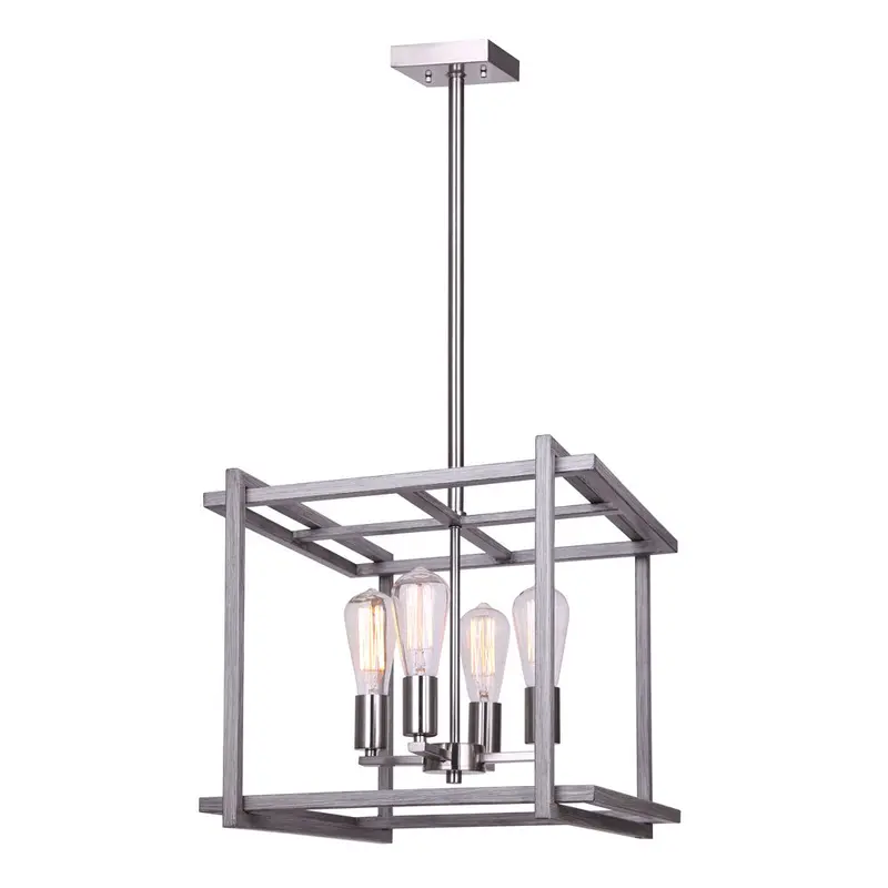 Carli Four Light Chandelier Brushed Nickel And Brushed Dark Grey