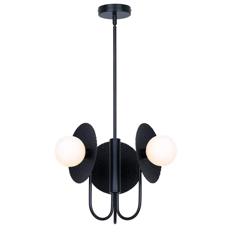 Mierka Three Light Chandelier Black