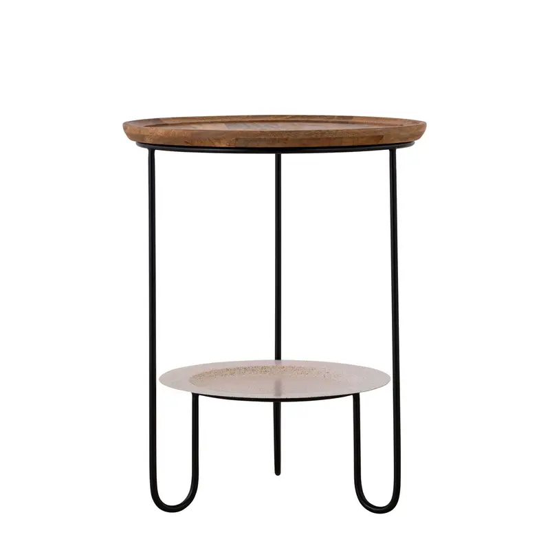 Shylah Side Table Black With Natural Wood