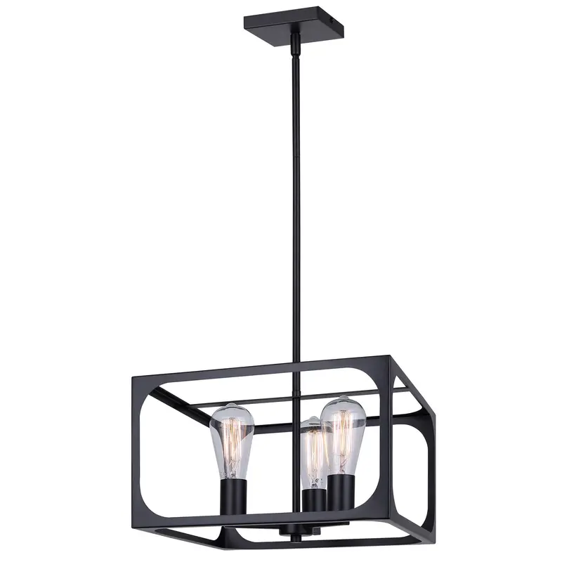 Zelie Three Light Chandelier Black