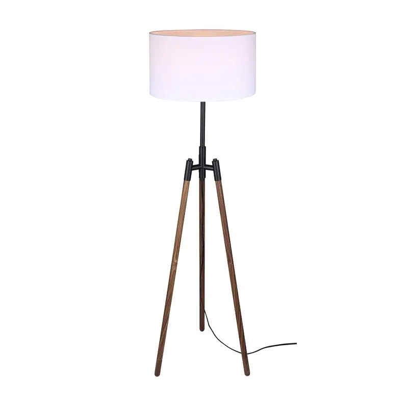 Sull One Light Floor Lamp Matte Black And Faux Woodgrain