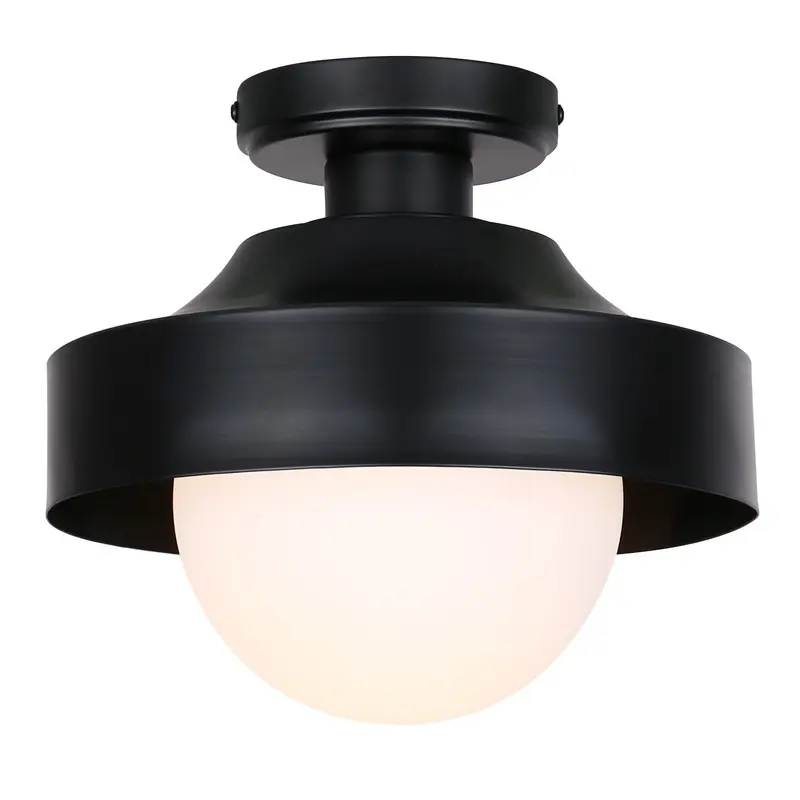 Baylor One Light Outdoor Ceiling Mount Black