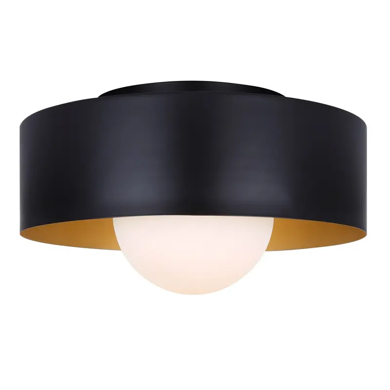 Daylon One Light Flush Mount Black