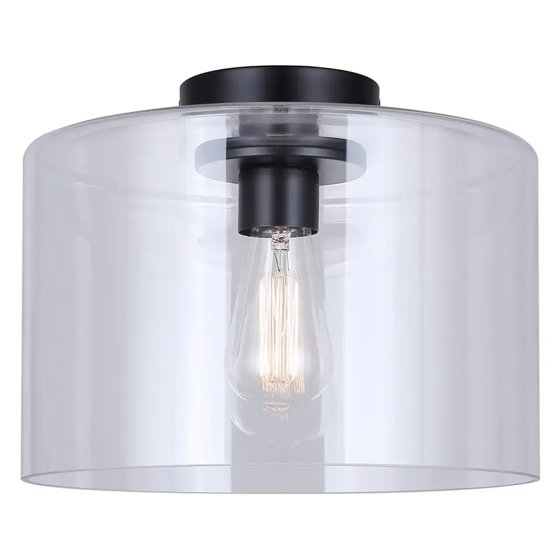 Sklo One Light Flush Mount Matte Black