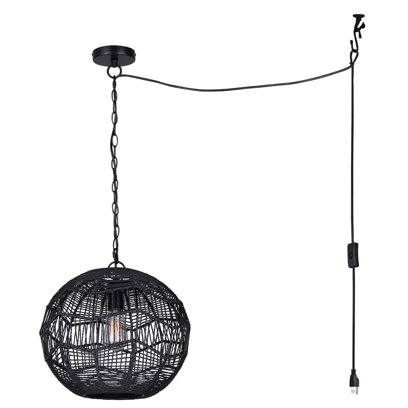 Valence One Light Pendant Black