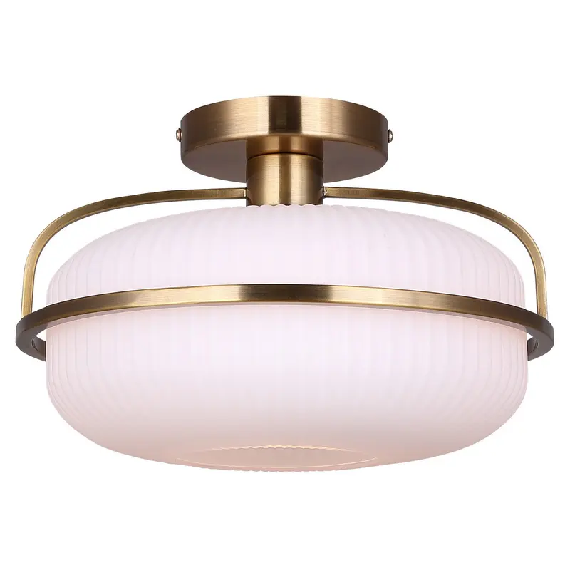 Eve One Light Semi Flush Mount Brushed Gold