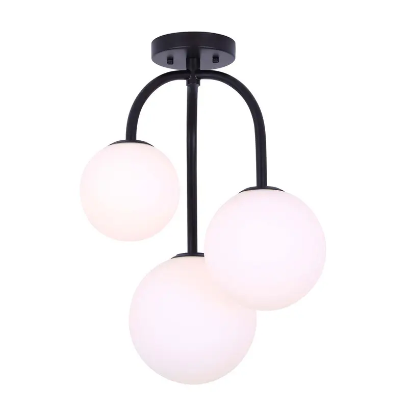 Gilla Three Light Semi Flush Mount Black