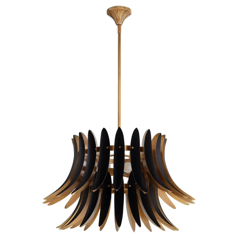 Aldridge Three Light Pendant Brushed Brass|Matte Black