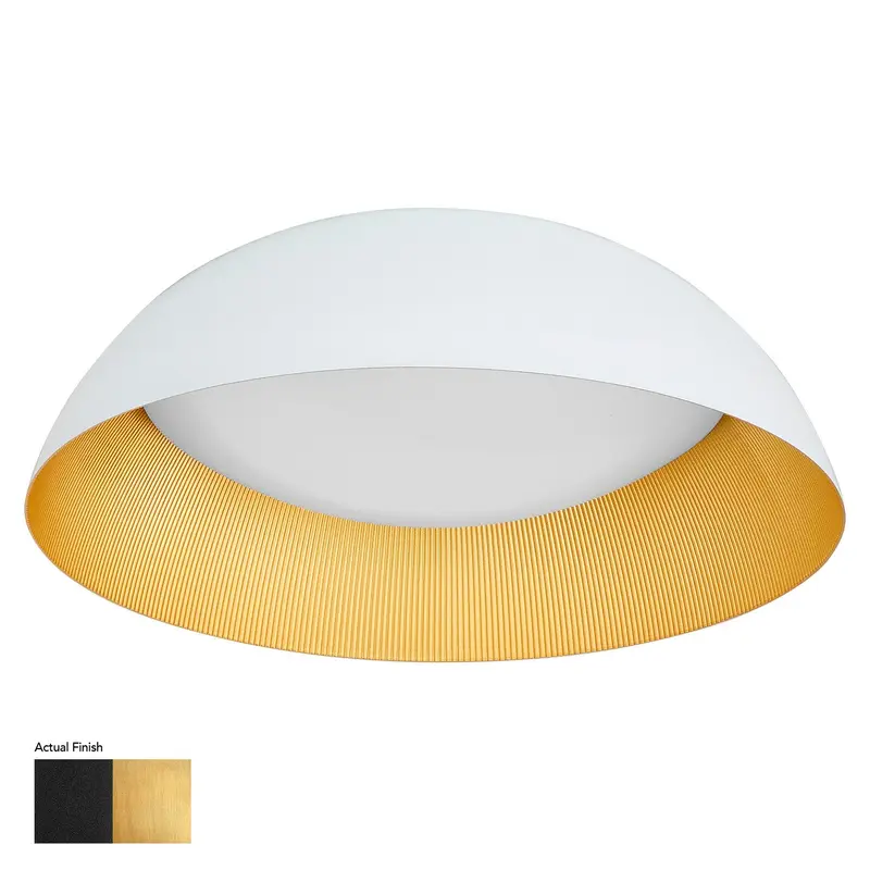 Lucci LED Ceiling Mount Black / Industrial Brass