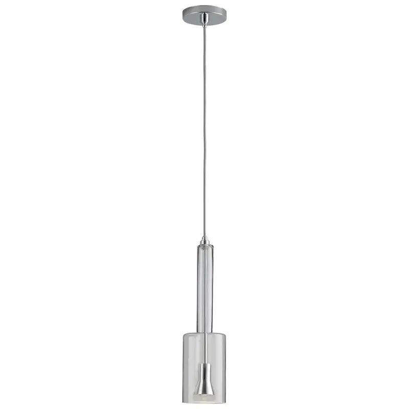 Spindle LED Pendant Polished Chrome W/ Clear