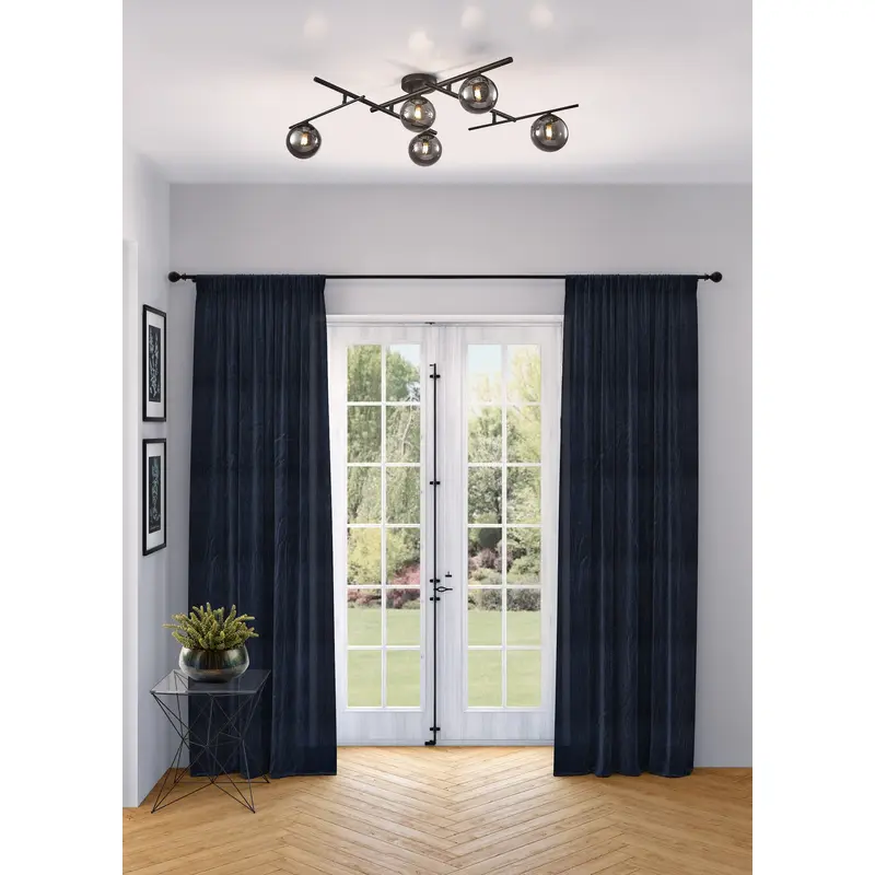 Modena Five Light Semi-Flush Mount Black