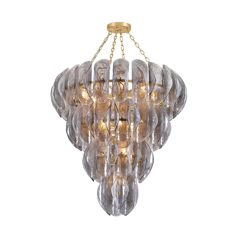 Anatase 18 Light Chandelier Vintage Gold Leaf