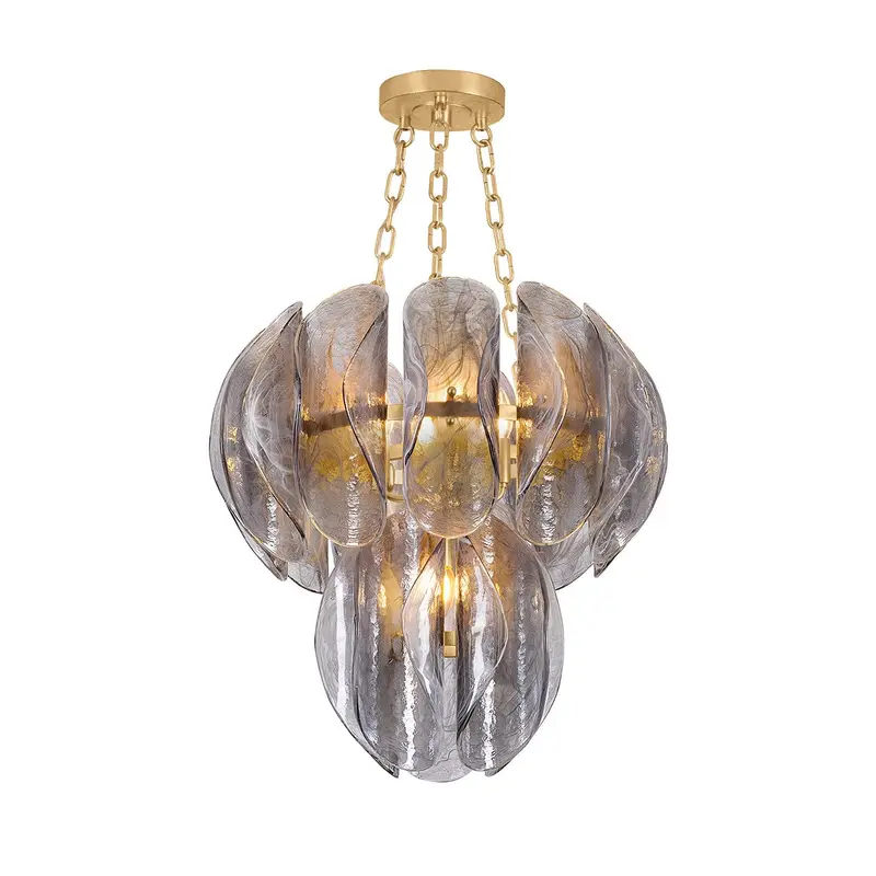 Anatase Five Light Chandelier Vintage Gold Leaf